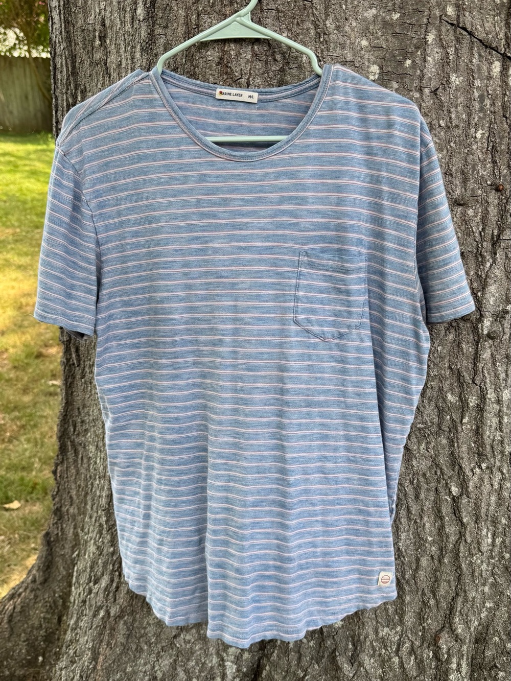 Marine Layer Stripe Pocket Shirt Size M / L Marge